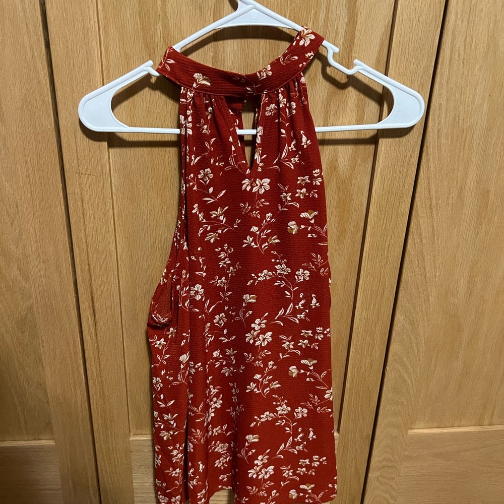 Halter floral red top